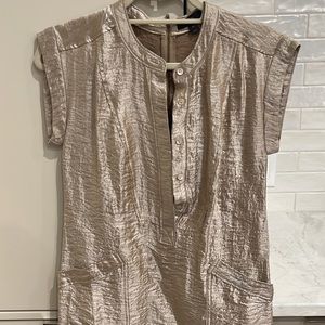 JCrew metallic shift linen dress